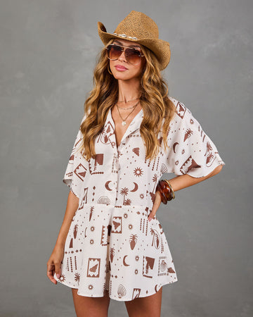 Canyon Moon Abstract Novelty Print Romper