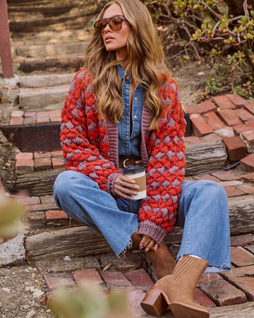 Grateful Gather Knit Abstract Cardigan