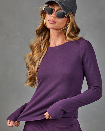 Morisette Waffle Knit Long Sleeve Top
