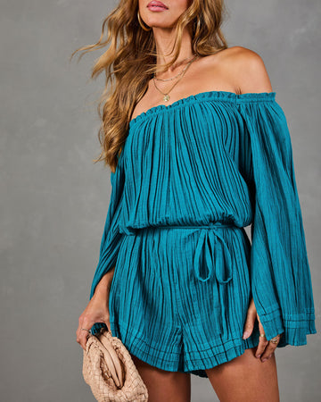 Desert Drifter Cotton Off the Shoulder Waist Tie Romper