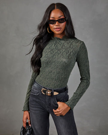 Charming Muse Lace Mock Neck Top