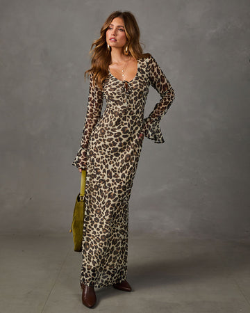 Rare Detail Animal Print Maxi Dress
