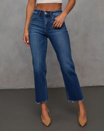 Rona Super Stretch Cropped Frayed Hem Jeans