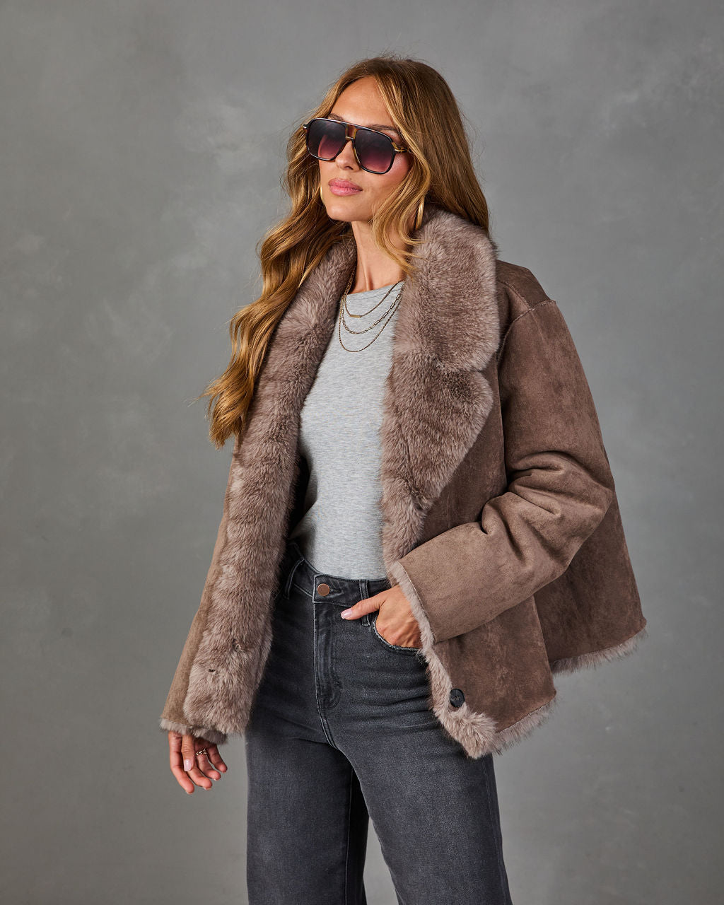 00s fuga velor tailored jackety2k ジャケット Downtown Dream Faux Fur Suede Reversible Jacket – VICI
