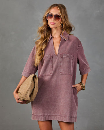 Easy Sunrise Shift Mini Shirt Dress