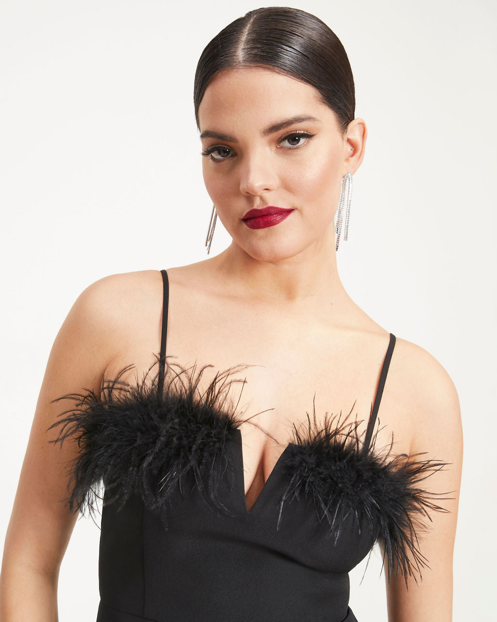 Fancy You Feather Trim Mini Dress VICI Fancy You Feather Trim Mini Dress VICI