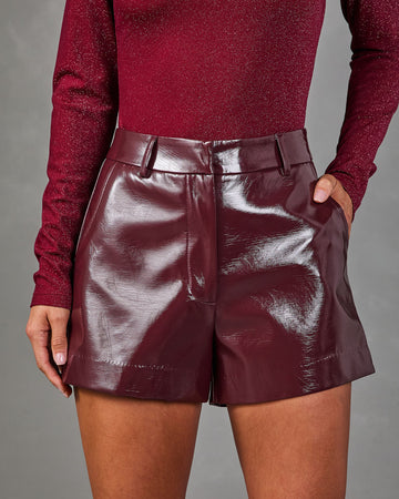 Signed Love Vegan Leather Shorts
