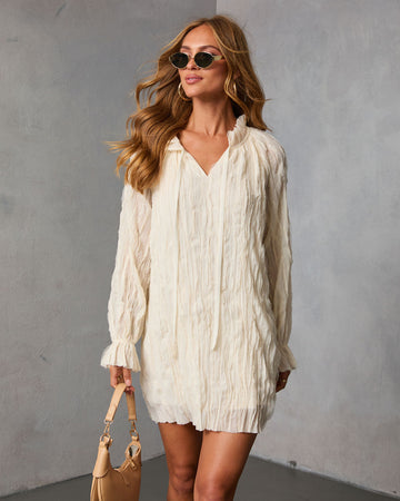 Autumn Stone Shift Chiffon Mini Dress