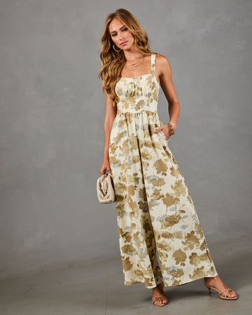 Serene Pathway Abstract Print Jumpsuit