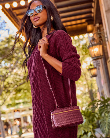 Mirabelle Woven Vegan Leather Crossbody Bag