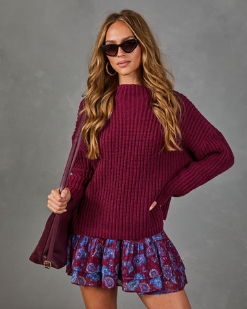 Wendy Ribbed Knit Mock Neck Sweater