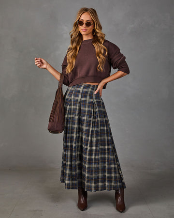 Adela Cotton Plaid Maxi Skirt
