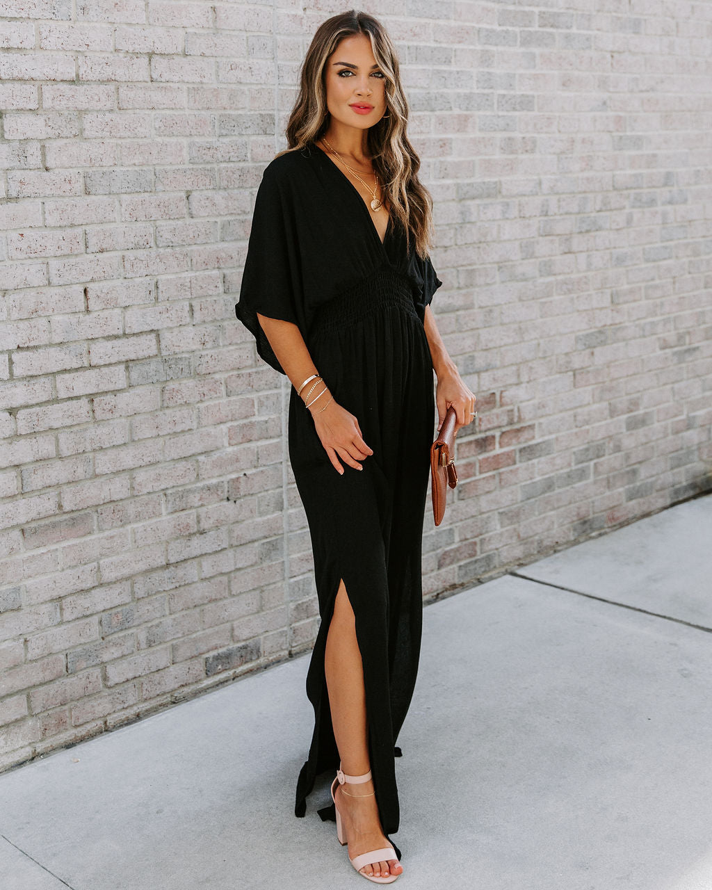 black maxi dress with kimono Baltic Born Womens Kia Kimono Maxi Dress | Midnight Floral | Color: Black Floral