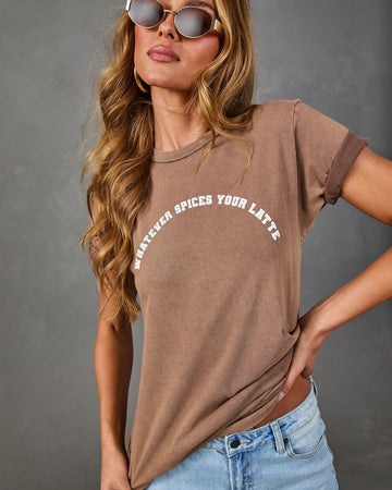 Whatever Spices Your Latte Cotton Short Sleeve Graphic Tee