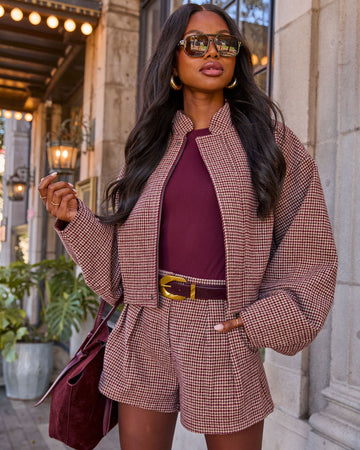 City Agenda Plaid Houndstooth Jacket