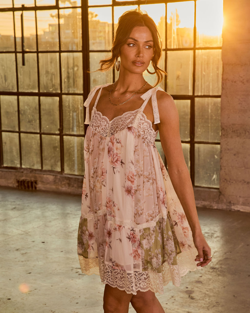 Petals Unspoken Floral Chiffon Lace Mini Dress – VICI