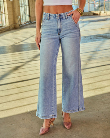 Edmonds Stretch High Rise Wide Leg Jeans