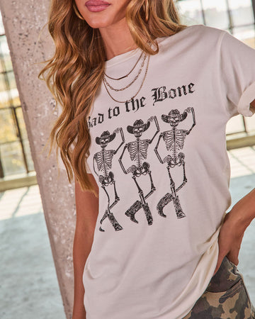 Bad To The Bone Cotton Graphic Short Sleeve Tee