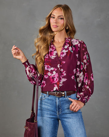 Serenity Bloom Floral Chiffon Top