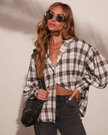 Chic Chapter Plaid Button Down Top