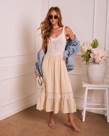 Fine Romance Color Block Midi Dress