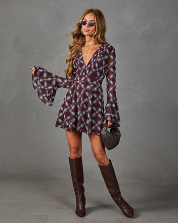 Autumn Arrival Plaid Mini Dress