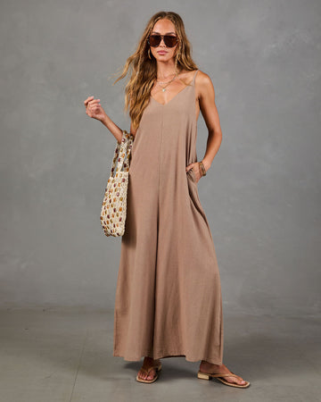 Sunset Cowboy Relaxed Linen Blend Jumpsuit