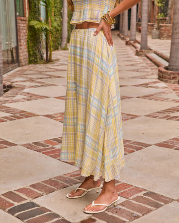 Misty Aura Plaid Maxi Skirt