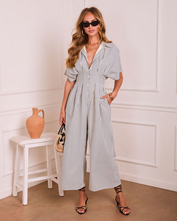 Annabelle Striped Wide Leg Jumpsuit