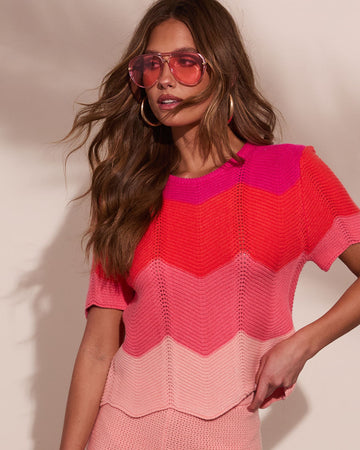 Island Nomad Knit Color Block Top