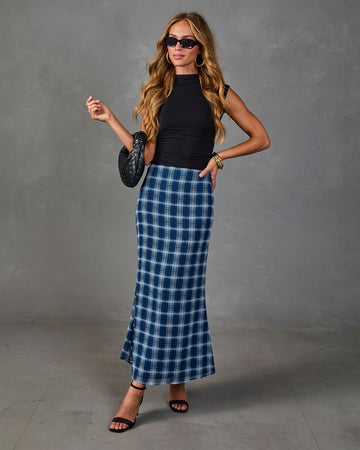 Eugina Plaid Maxi Skirt