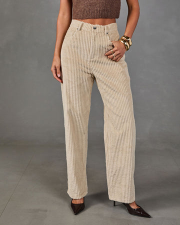 Crowd Pleaser Corduroy Straight Leg Pants