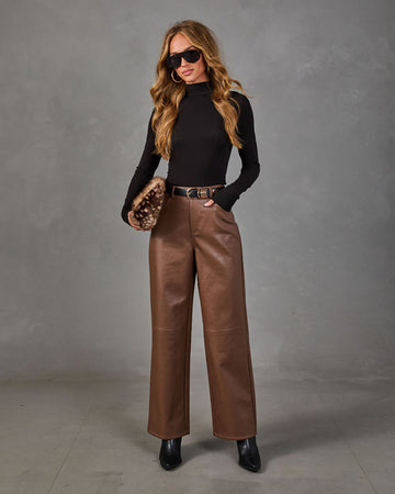 Wilder Vegan Leather Straight Leg Pants