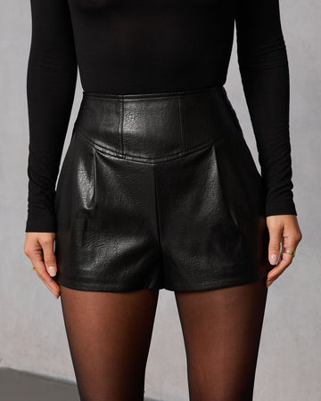 Night Rebel Vegan Leather Shorts
