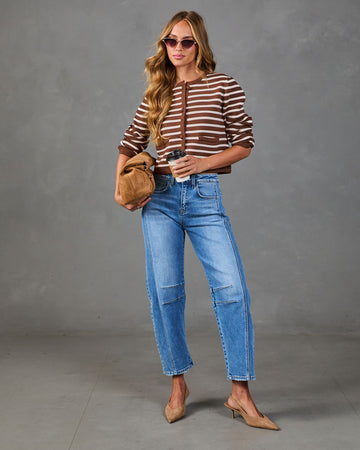 Chestnut Lane Knit Striped Cardigan