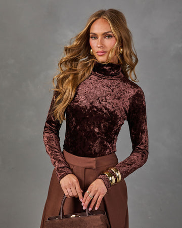Until Midnight Velvet Turtleneck Top
