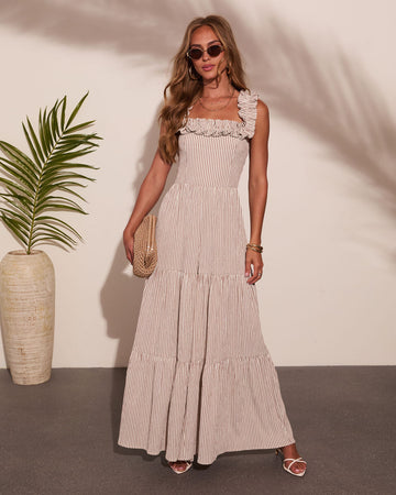 Summer Social Club Ruffle Striped Jumpsuit