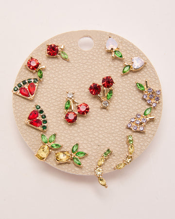 Citrus Glow Fruit Stud Earring Set