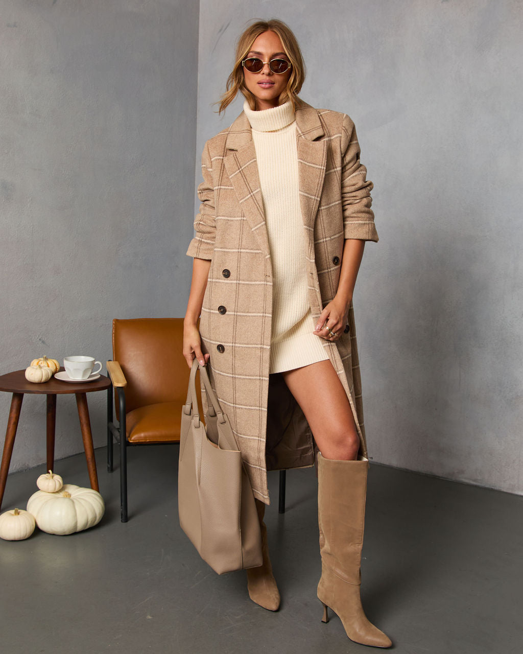 Autumn Root Plaid Longline Trench Coat – VICI