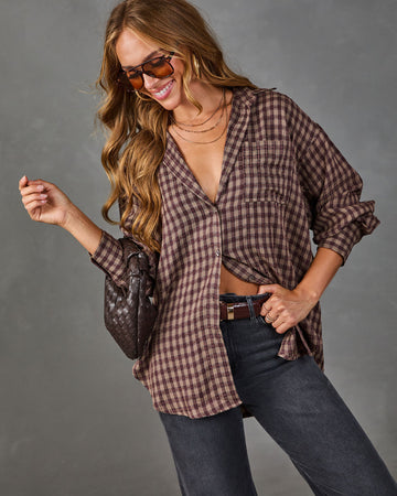 Old West Plaid Button Down Top