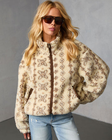 Bramble Fair Isle Print Fleece Jacket