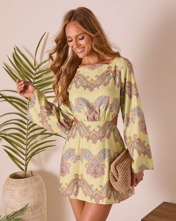 Sunset Jetsetter Abstract Mini Dress