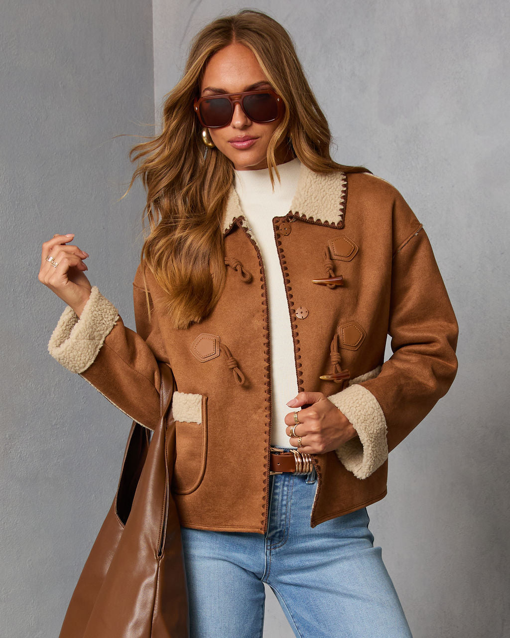 Cinnamon Ridge Suede Sherpa Trim Jacket – VICI