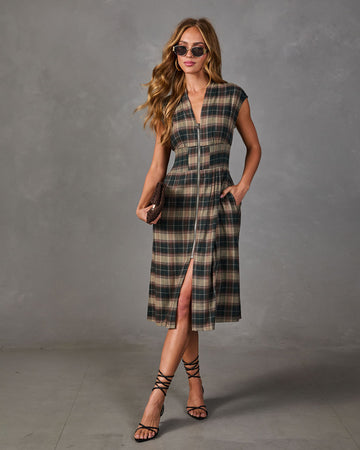 Prep Society Plaid Midi Dress