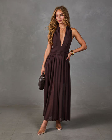 Maxwell Halter Neck Maxi Dress