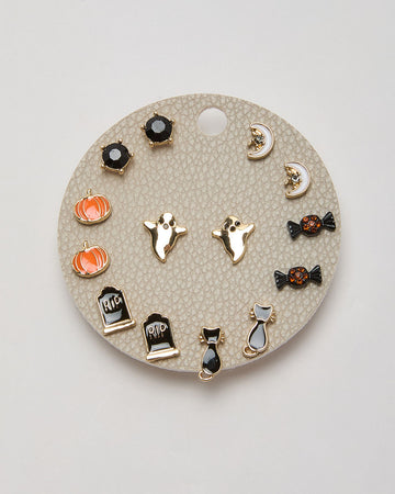 Moon Spell Halloween Stud Earring Set