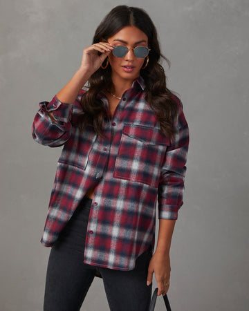 Petaluma Cotton Blend Plaid Button Down Top (TEST Copy)