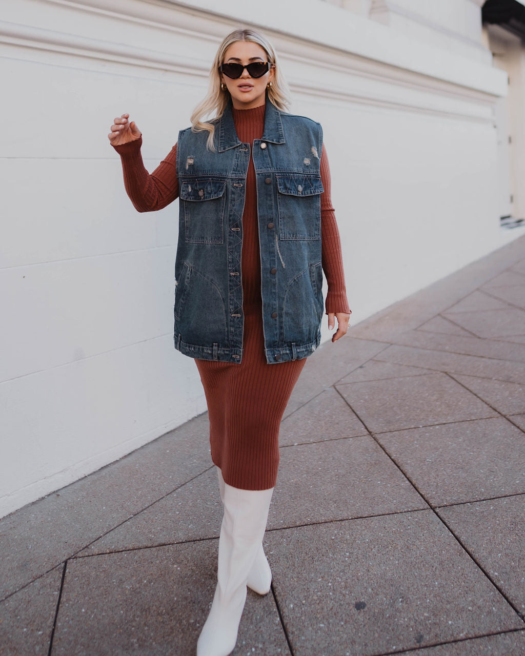 Adriel Oversized Denim Vest VICI Adriel Oversized Denim Vest VICI
