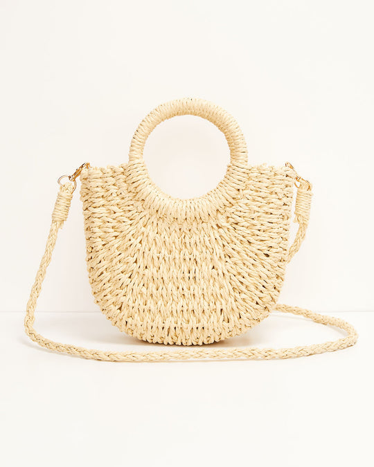 Natural % Valencia Small Rounded Straw Tote-2