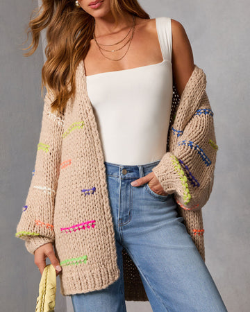 Lima Multi Color Stitch Knit Cardigan